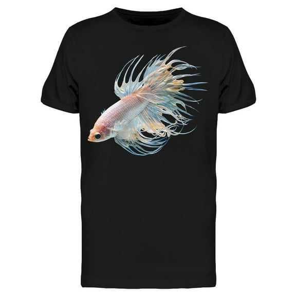 White Combtail Betta Fish T-Shirt Men -Image by Shutterstock, Male Small