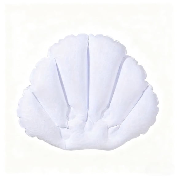 White Comfortable Bathtub Pillow With Suction Cups For Neck And Head Support Inflatable And Lightweight For Travel Or Spa Days