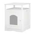 thumbnail image 1 of White Compact Cat Litter Box Enclosure Side Table, 1 of 8