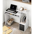 thumbnail image 1 of White Computer Desk with Drawers, Small Writing Desk with Storage Shelves for Home Office Bedroom Study Living Room, 1 of 12