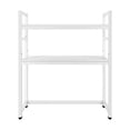 thumbnail image 1 of White Computer Desktop Bookcase 2 Tiers Hutch Display Shelf for Home Office, 1 of 13