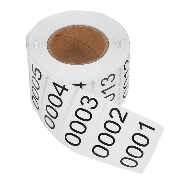White Consecutive Number Labels Roll Durable for Storage Box Classification and Inventory Management
