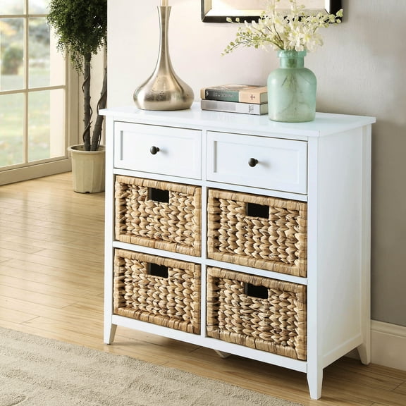 White Console Cabinet With 6 Drawers And Classic Aesthetic For Home 6 In Practical Modern Look