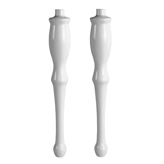 White Console Sink Spindle Legs 30.7" H Birch Wooden Pedestal Legs Pair| Renovators Supply