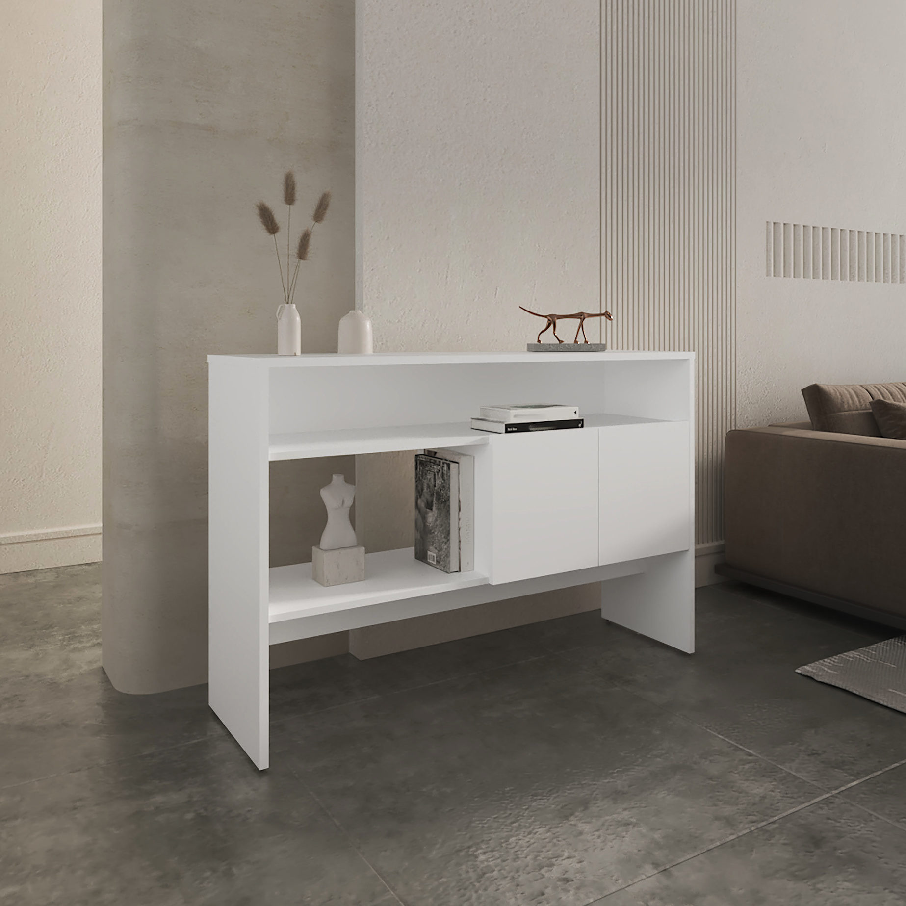 Curated visual reference: White Console Table Ample Storage For Hallways And Entryways Photo Inspiration