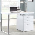 thumbnail image 1 of White Contemporary Desk - Metal & Wood Materials - In Work Environments - Durable Workspace, 1 of 6