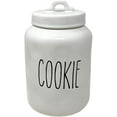 thumbnail image 1 of White Cookie Jar With Lid Large Capacity Porcelain Ceramic Kitchenware Tableware Pantry Cookie, 1 of 6