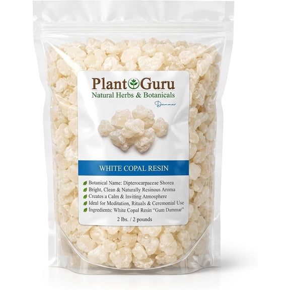 White Copal Resin Incense 2 lbs. Bulk - 100% Pure Natural Gum Dammar Tree Sap Copal Blanco