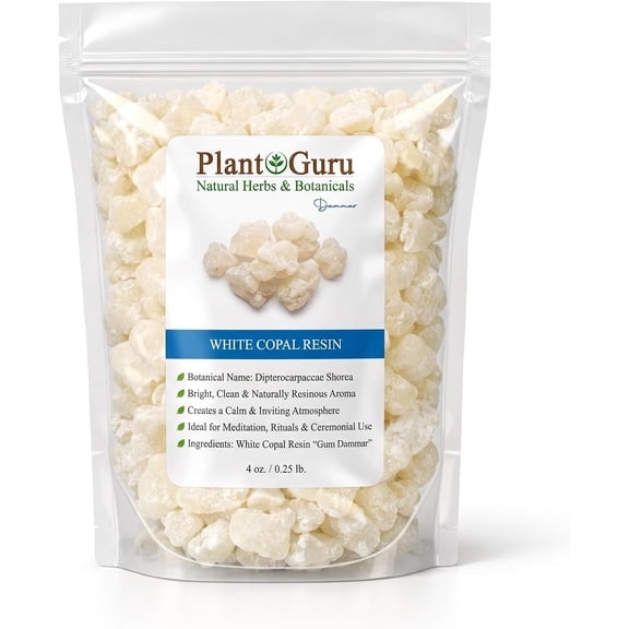 White Copal Resin Incense 4 oz. - 100% Pure Natural Gum Dammar Tree Sap Copal Blanco