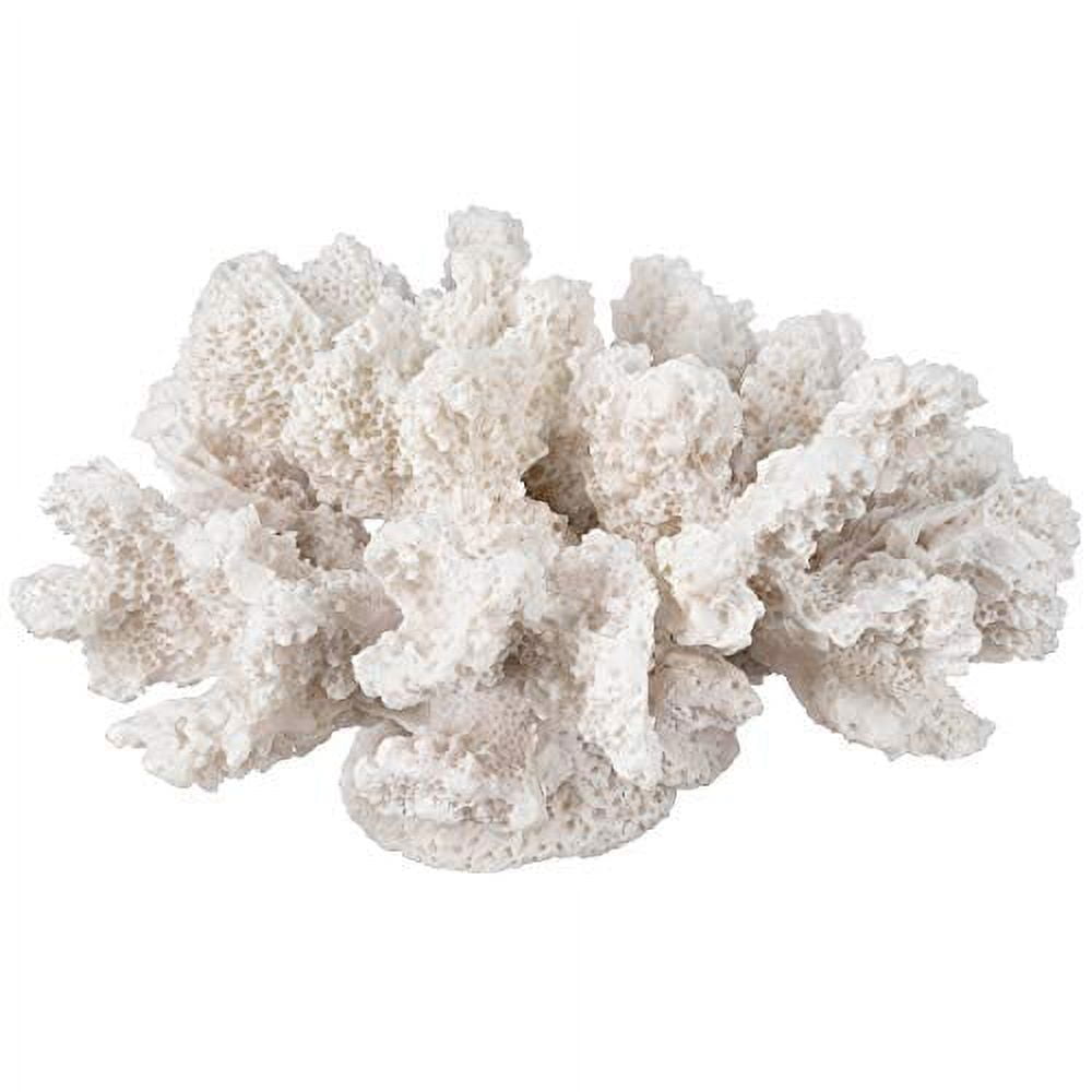 White Coral Decor - Faux Coral Sculpture 4in x 3.5in x 2.5in - Small White Coral for Beachy Decor