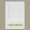 thumbnail image 1 of PowerSellerUSA 1" Vinyl Slats Room Darkening Cordless Window Blinds, 64L x 60W Inches Manual Operation Mode Blackout Privacy Blind, Solid Pattern Ceiling-Outside Mount Pull-Up Mini Blinds, White, 1 of 8
