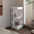 thumbnail image 1 of White Corner Bar Cabinet with Wine Rack and Open Shelf, 1 of 6