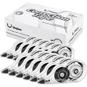 White Correction Tape, Easy To Use Applicator for Instant Corrections Wrong Writing At Any Time, For Office, Wipe Out Tape 12pack, 5M/196 x 0.2, Black