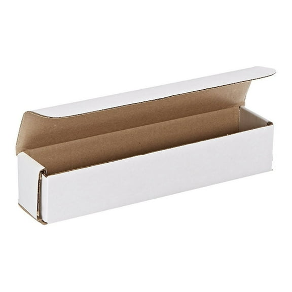 White Corrugated Cardboard Mailing Boxes, 10 x 2 x 2 Inches, Pack of 50, -Proof, for Shipping, Mailing and Storing, Oyster White