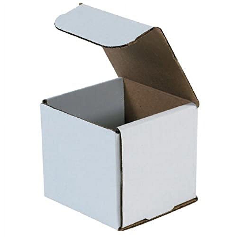 White Corrugated Cardboard Mailing Boxes, 3 X 3 X 3 Inches, Pack Of 50