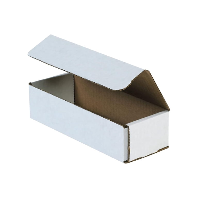 White Corrugated Cardboard Mailing Boxes 11x4x4 Inches - Pack Of 50, Crush-Proof, No Tape Needed For Shipping