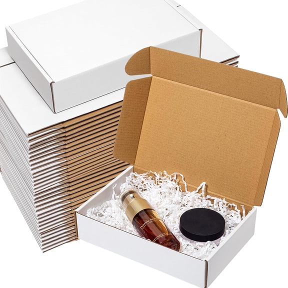 Shipping Boxes 9x6x2" 60 Pack - White Corrugated Cardboard Mailing Box for Small Business - Literature Mailer Packaging Supplies