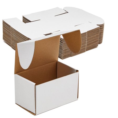 Juvale Set of 50 White Corrugated Mailer Boxes, Packaging Boxes for Small Business, Easy Assembly with Folding Lids, Subscription Boxes, Retail, and Ecommerce Shipping Supplies, 5 x 3 x 3 Inches