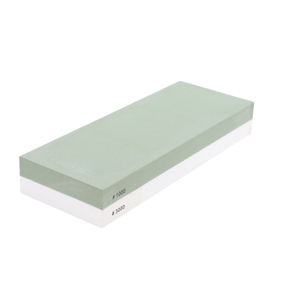 White Corundum Sharpening Stone, Whetstone Dual Sided 1000/3000 Grit with Non Slip Silicone Base for Kitchen Knives Scissors Chisels Axes