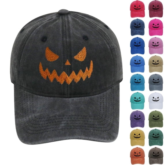 White Cotton Baseball Cap for Men and Women Women's Halloween Printed Baseball Cap Cotton Curved Bill Mesh Back Retro Classic Colorblock Snapback Baseball Cap for Men and Women A