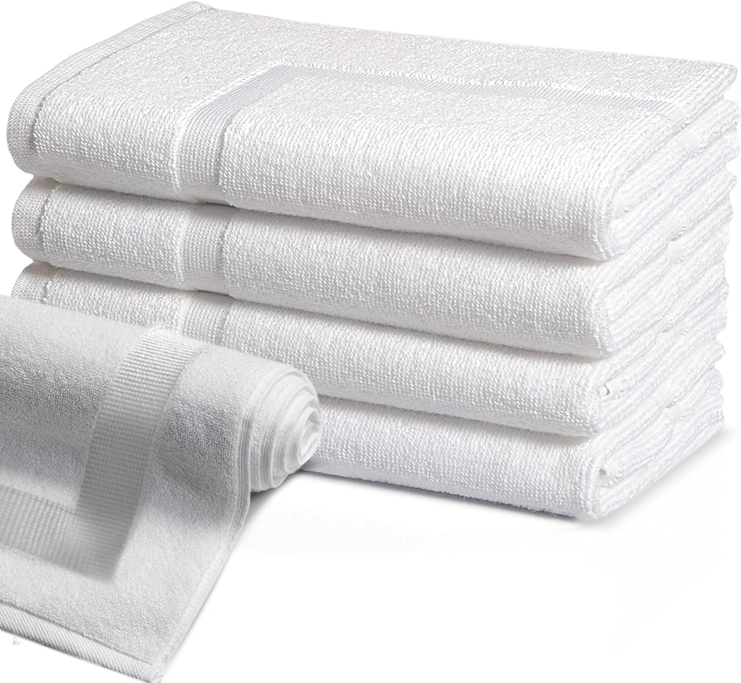 White Cotton Bath Towel Mat Set, 4 Pack 20???x30??? Inch 684 GSM Bath Mat ...
