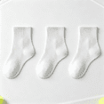 thumbnail image 1 of White Cotton Crew Socks for Girls - 3-Pack, Soft Breathable Solid Color School Uniform,Size 9 T, 1 of 5