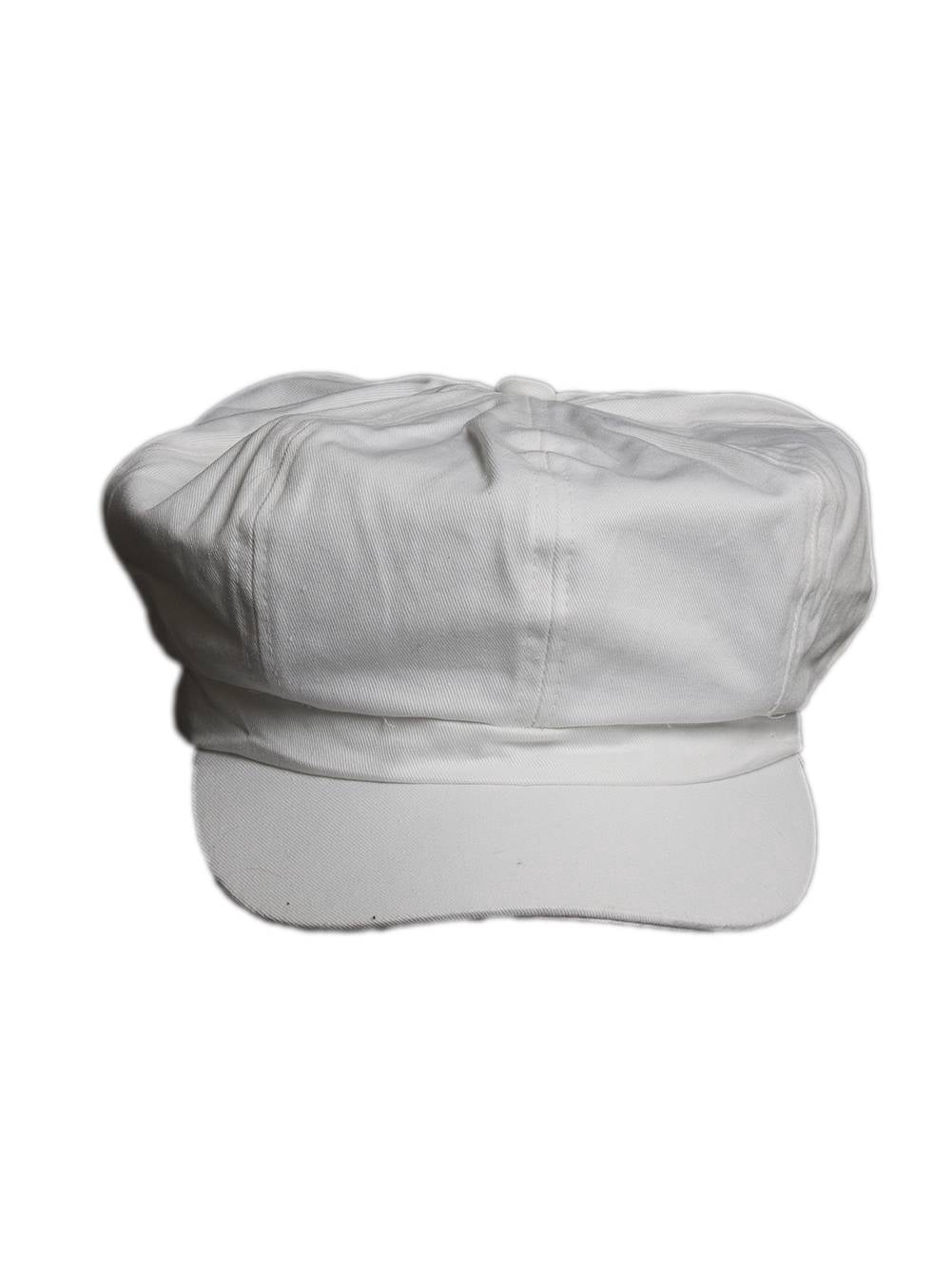 Adults Solid White Cotton Elastic Newsboy Caps with XL Brim - One size ...