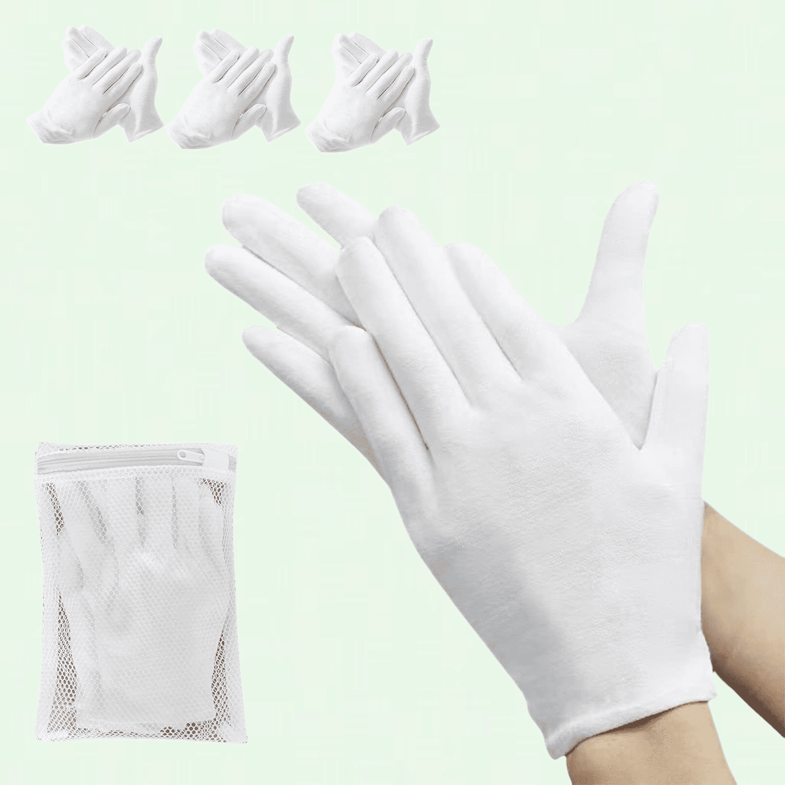 Moisturising Gloves Cotton Fingerless Gloves For Eczema Cotton