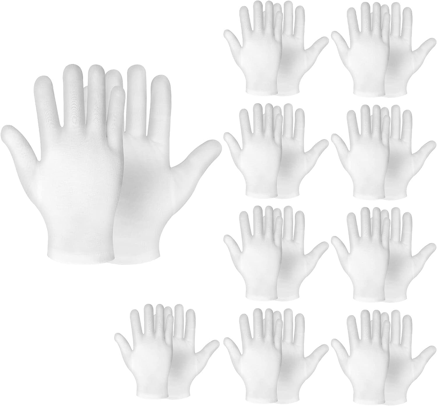 White Cotton Gloves for Women Men Moisturizing Gloves Overnight Bedtime