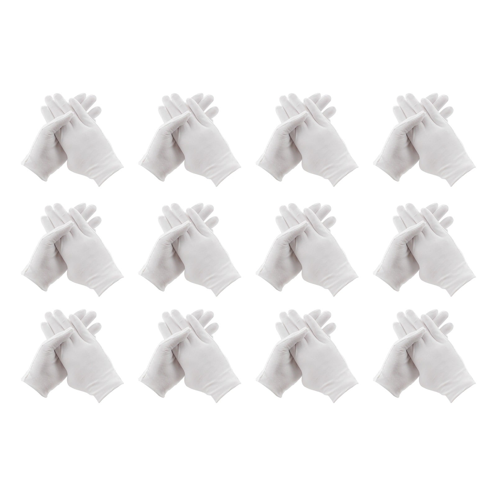 White Cotton Gloves Work For Dry Hands Beauty Hydrating 12 Pairs Long