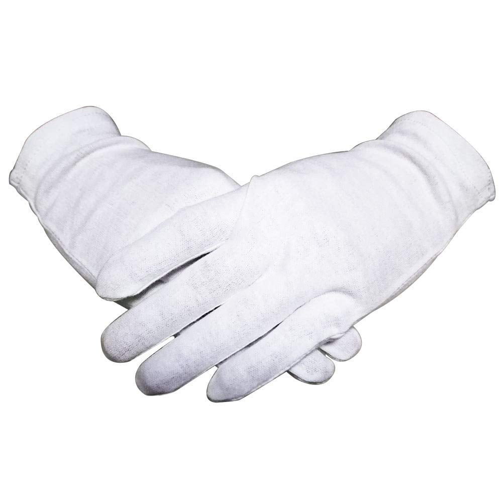 White Cotton Gloves for Dry Hands 12 Pairs Moisturizing Hand Gloves