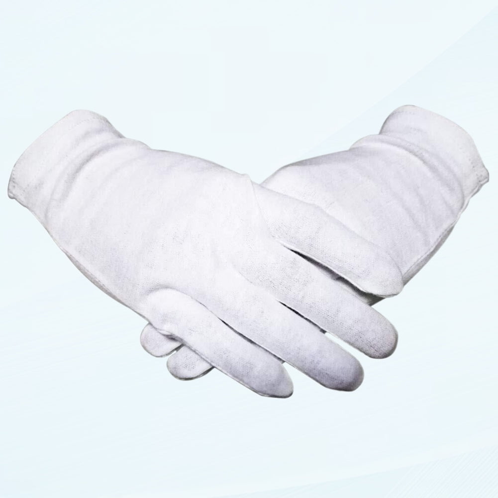 White Cotton Gloves for Dry Hands 12 Pairs Overnight Moisturizing Hand