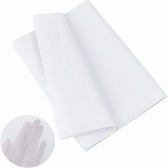 White Cotton Interfacing Fabric for Sewing 44.5x39 Inch Iron-On Non-Woven Fusible Interfacing Single-Sided Interfacing Lining Fabric for Blouses Dress Shirts DIY Crafts Supplies White