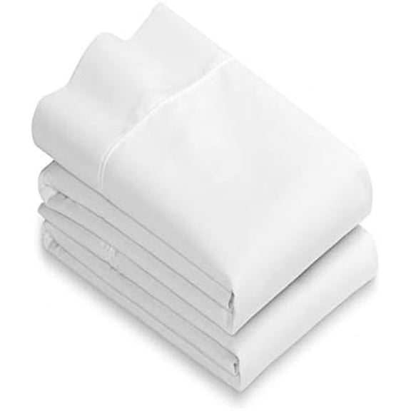 White Cotton King Size Pillow Cases Set of 2, Heavy Weight Quality Pillowcase with T-200 Thread Count, Elegant Double Stitched Tailoring Pillowcases, Pillow Covers