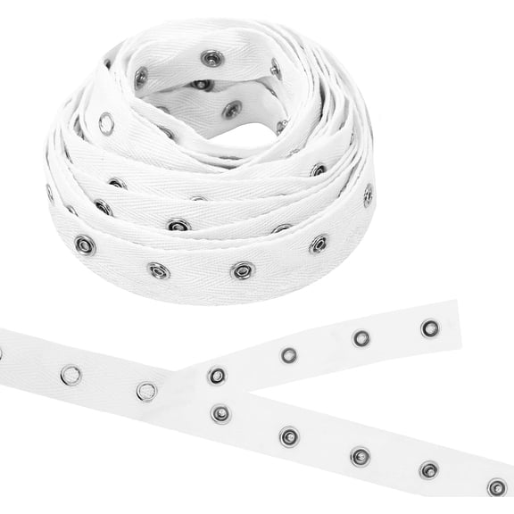 White Cotton Metal Snap Tape for Sewing, 3 Yds | Washable, Sew on Button Strips, Fastener Trim for Baby Clothes, Bibs, Onesies, Shirts, Dresses, Upholstery, Crafts, Aprons