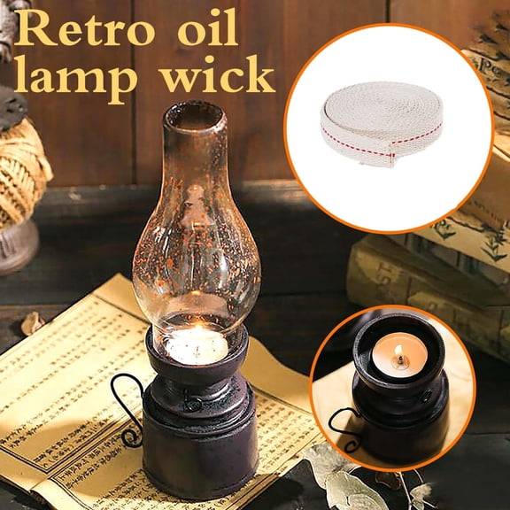 White Cotton Replacement Wick Roll for Oil Lamps and Burners, 1 Meter Long, 2cm Wide, Clean Burning Fuel Wick for Kerosene Lamps and Lanterns