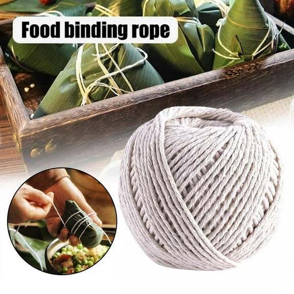 White Cotton Thread 70M/275in for Zongzi Tying, Food Grade Baking Twine for Cooking & Crafts