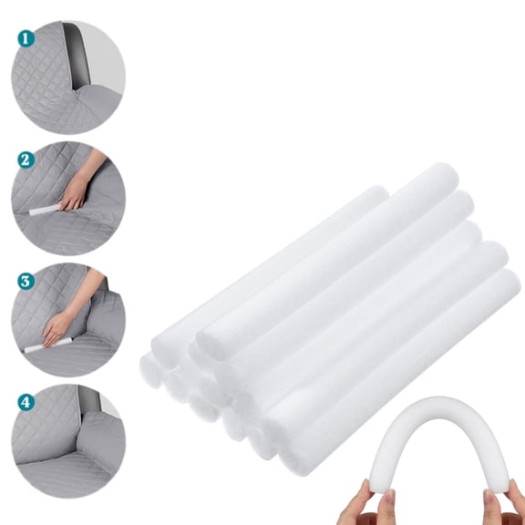 White Couch Cushion Gap Filler Tuck Sticks Tucks Keep Slipcovers 9.8x0.8In Reusable Clamp Foam Tube White Foam Stick 10 Pieces