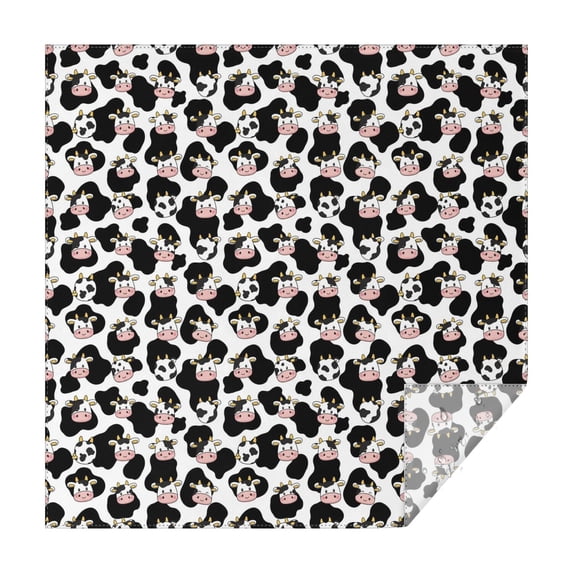 White Cow Black Spot Face Pattern Square Tablecloth,Waterproof Square Table Cover,Wipeable Spillproof Washable Table Cover for Home Kitchen Party Decor 42"X42"(107x107cm)