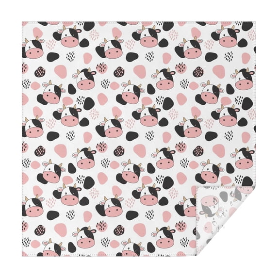 White Cow Black Spot Geometric Pattern Square Tablecloth,Waterproof Square Table Cover,Wipeable Spillproof Washable Table Cover for Home Kitchen Party Decor 42"X42"(107x107cm)