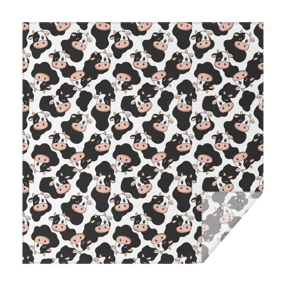 White Cow Black Spot Head Pattern Square Tablecloth,Waterproof Square Table Cover,Wipeable Spillproof Washable Table Cover for Home Kitchen Party Decor 60"x60"(152x152cm)