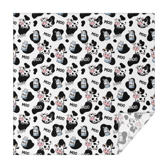 White Cow Black Spot Milk Pattern Square Tablecloth,Waterproof Square Table Cover,Wipeable Spillproof Washable Table Cover for Home Kitchen Party Decor 42"X42"(107x107cm)