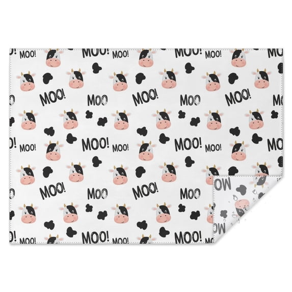 White Cow Black Spot Moo Pattern Rectangle Tablecloth 60"x84",Waterproof Polyester Rectangle Table Cloth, Wipeable Spillproof Polyester Tablecloth for Dining, Camping, Indoor and Outdoor