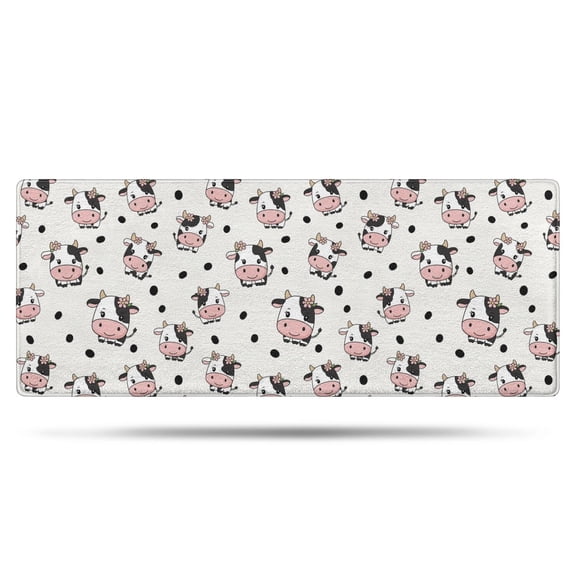 White Cow Black Spot Pattern Bathroom Rugs Mat,Non Slip Microfiber Bathroom Rug,Rubber Backing,Soft Bathroom Mats for Bathroom Floor,Tub and Shower,60x24in(150x60cm)