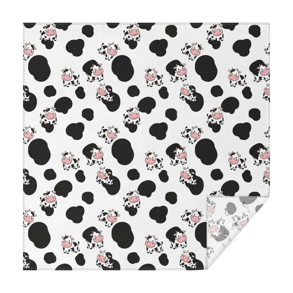 White Cow Black Spot Pattern Square Tablecloth,Waterproof Square Table Cover,Wipeable Spillproof Washable Table Cover for Home Kitchen Party Decor 52"x52"(132x132cm)