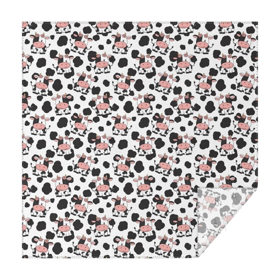 White Cow Black Spot Pattern Square Tablecloth,Waterproof Square Table Cover,Wipeable Spillproof Washable Table Cover for Home Kitchen Party Decor 52"x52"(132x132cm)