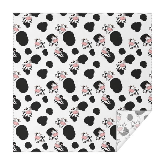 White Cow Black Spot Pattern Square Tablecloth,Waterproof Square Table Cover,Wipeable Spillproof Washable Table Cover for Home Kitchen Party Decor 60"x60"(152x152cm)