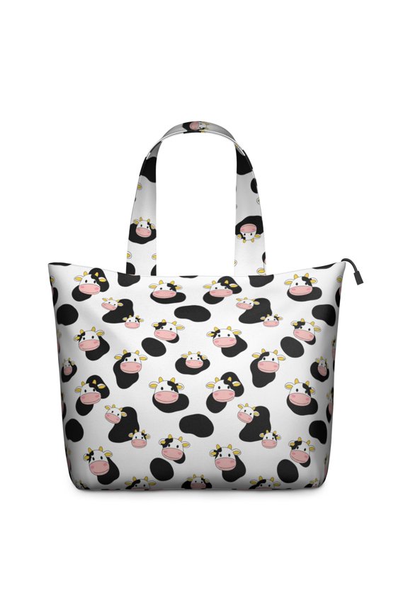 White Cow Black Spot Pattern Travel Tote Bags for Women Carry On,Large Weekender Bags for Women Travel,Multi Functional Duffle Bag for Work,Shopping,Sports