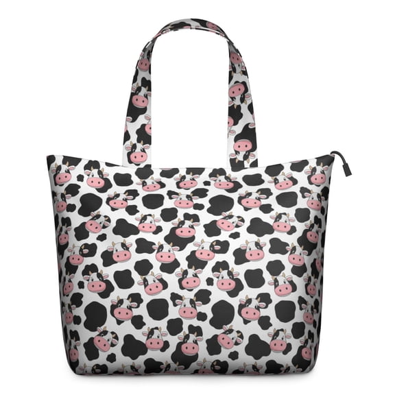 White Cow Black Spot Pattern Travel Tote Bags for Women Carry On,Large Weekender Bags for Women Travel,Multi Functional Duffle Bag for Work,Shopping,Sports