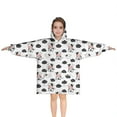 thumbnail image 1 of White Cow Cloud Pattern Blanket Hoodies for Kids 6-13YR Oversize Wearable Blanket Hoodies for Boys Girls Teens, 1 of 7